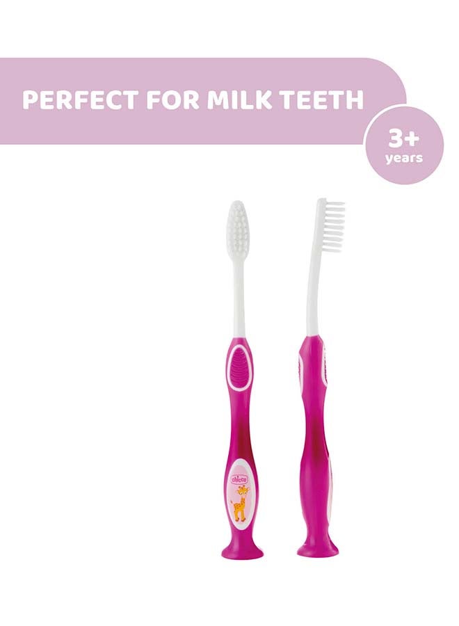 شيكو فرشاة أسنان للأسنان اللبنية لعمر 3-6 سنوات بألوان متنوعة وردية/بنفسجية - Image 3