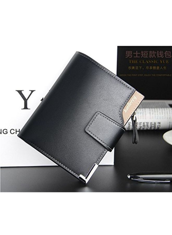 baellerry Tri-Fold Zippered Mens Wallet Black - Image 4