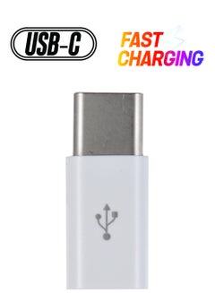 Micro USB To Type-C Data Sync Charging Adapter White