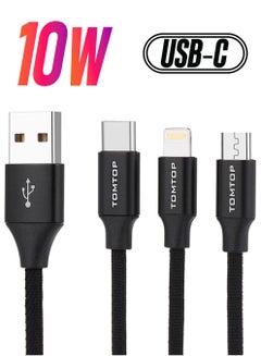 Tomtop 3-In-1 Lightning Multi Charger Cable Black  - Image 1