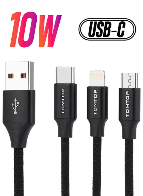 3-In-1 Lightning Multi Charger Cable Black