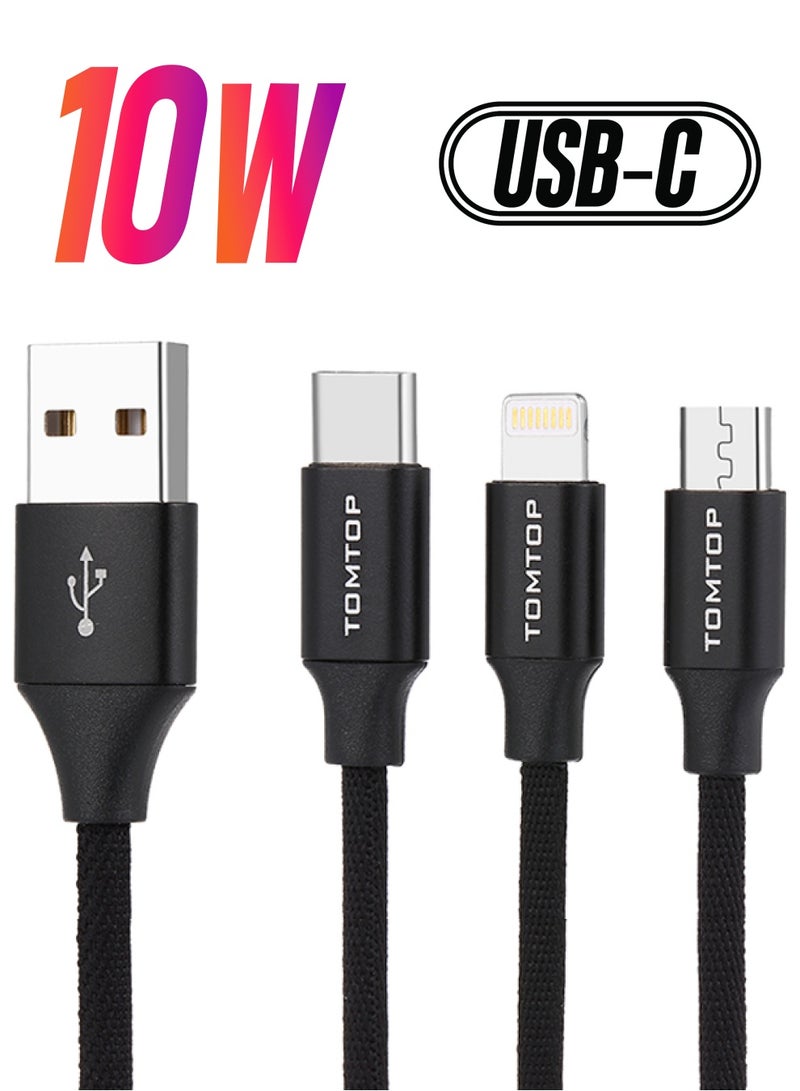 Tomtop - 3-In-1 Lightning Multi Charger Cable Black - Image 1