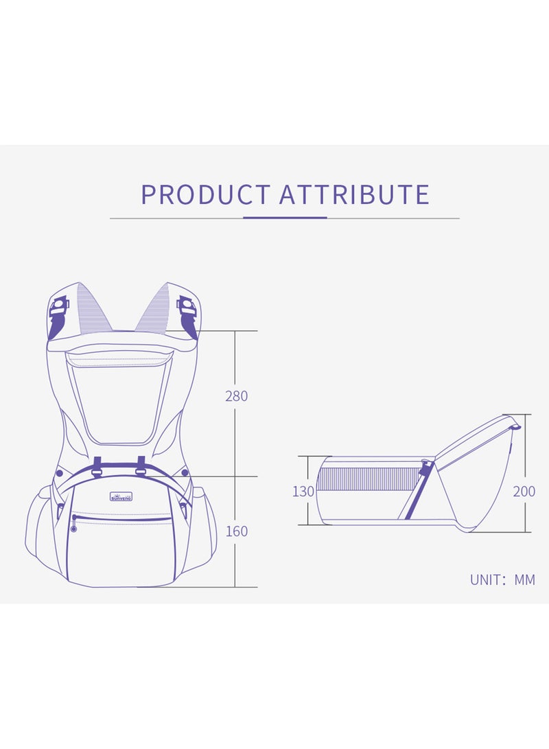 Kangaroo Style Ergonomic Baby Carrier - Blue