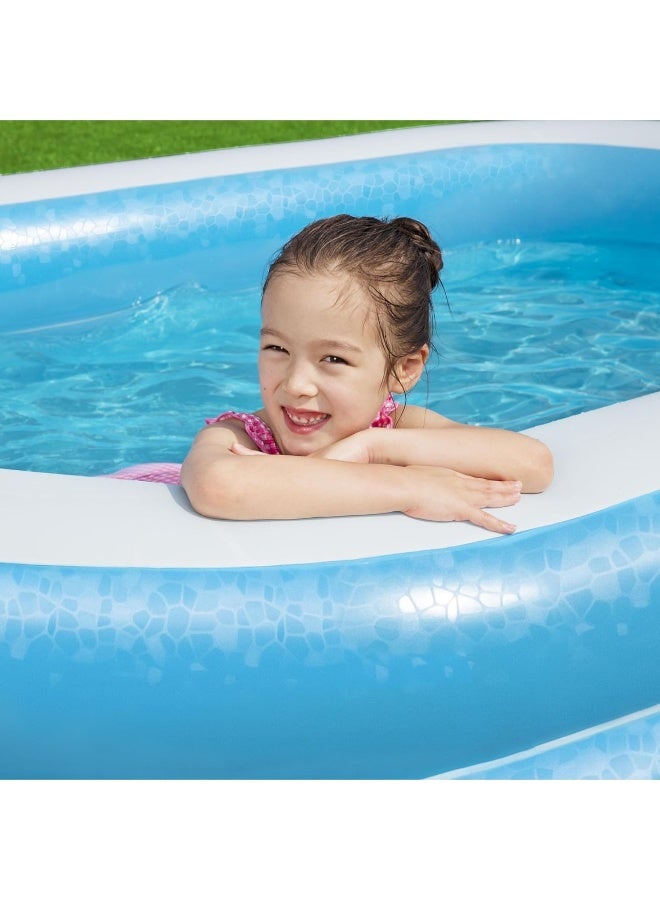 Bestway 54006-BNFX16XX02 Rectangular Inflatable Family Pool - 103 inch, Blue, White 262x175x51cm  - Image 3