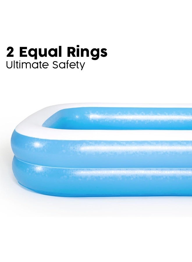 Bestway 54006-BNFX16XX02 Rectangular Inflatable Family Pool - 103 inch, Blue, White 262x175x51cm  - Image 5