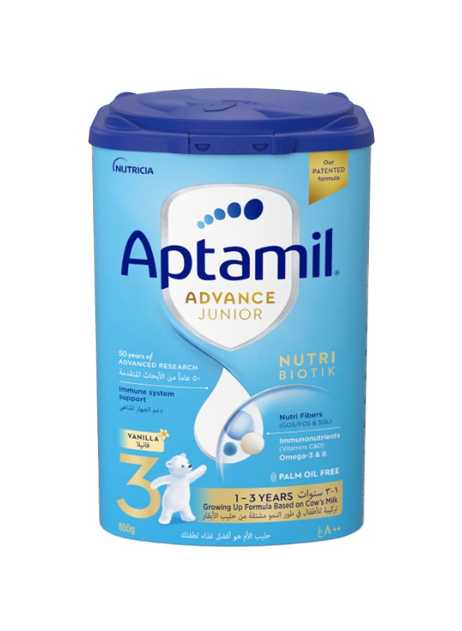 Aptamil - Advance Junior 3 Milk Formula Palm Oil Free 1-3 Years 800grams - Image 1