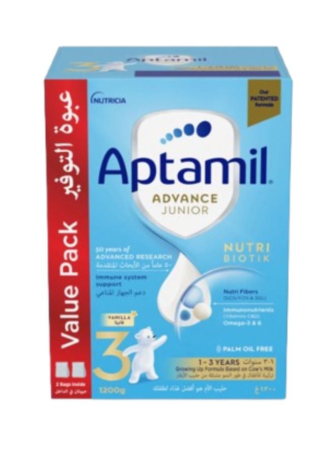 Aptamil - Advance Junior 3 Milk Formula Palm Oil Free 1-3 Years 1200grams - Image 1