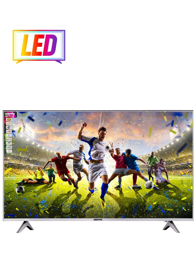 GEEPAS 55" Edgeless HD Smart LED TV with Remote Control ,HDMI & USB Ports, Head Phone Jack, PC Audio In,Wi-Fi, Android 9.0 with E-Share , YouTube, Netflix GLED5508SFHD Black  - Image 1