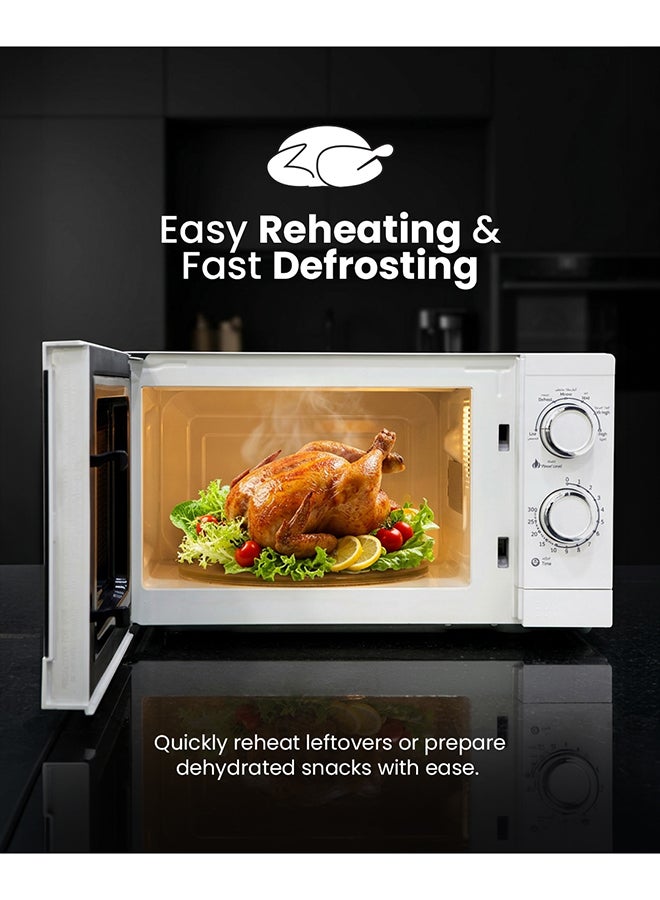 جيباس فرن ميكروويف سعة 20 لتر، بوظيفة إعادة التسخين وفك التجميد السريع | وبحرارة قابلة للتعديل وبوظيفة المؤقت 20 L 1200 W GMO1894-20LN أبيض - Image 3