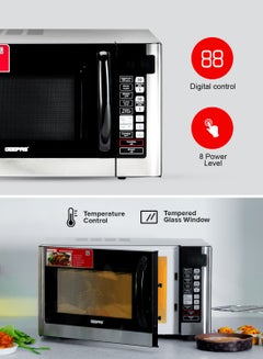 GEEPAS Digital Microwave Oven, 8 Power Levels with Digital Display, One-Touch Cooking with Digital Control| Pull Handle Door, Easy to Operate, 2 Years Warranty 45 L 1500 W GMO1898 Black  - Image 3