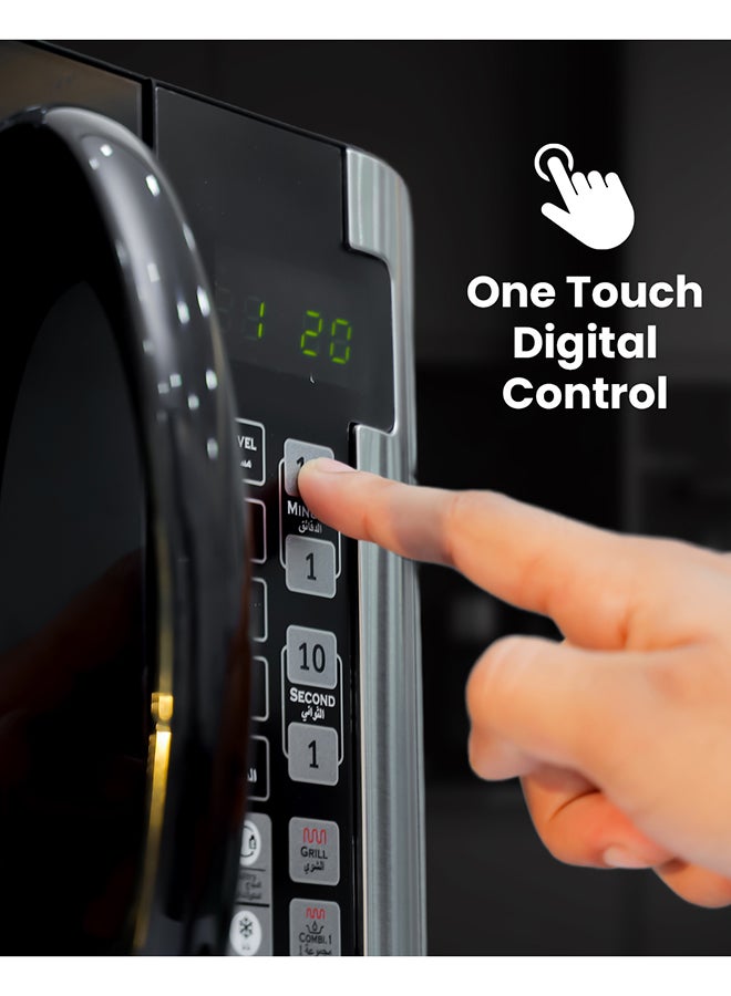 جيباس فرن ميكروويف رقمي، 8 مستويات طاقة مع شاشة رقمية، طهي بلمسة واحدة مع تحكم رقمي| باب بمقبض سحب، سهل التشغيل، ضمان لمدة عامين - Image 5