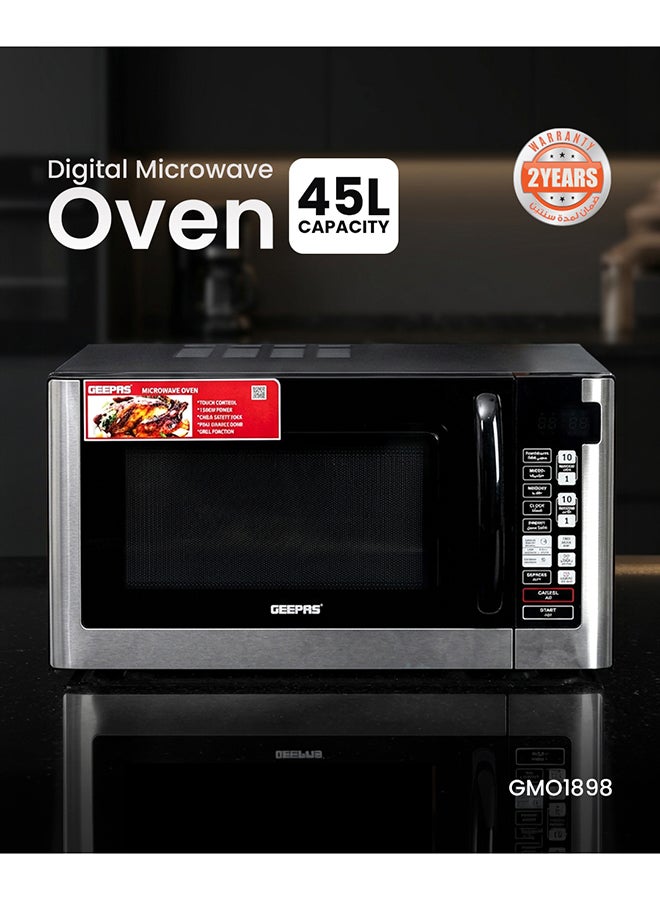 جيباس فرن ميكروويف رقمي، 8 مستويات طاقة مع شاشة رقمية، طهي بلمسة واحدة مع تحكم رقمي| باب بمقبض سحب، سهل التشغيل، ضمان لمدة عامين - Image 2