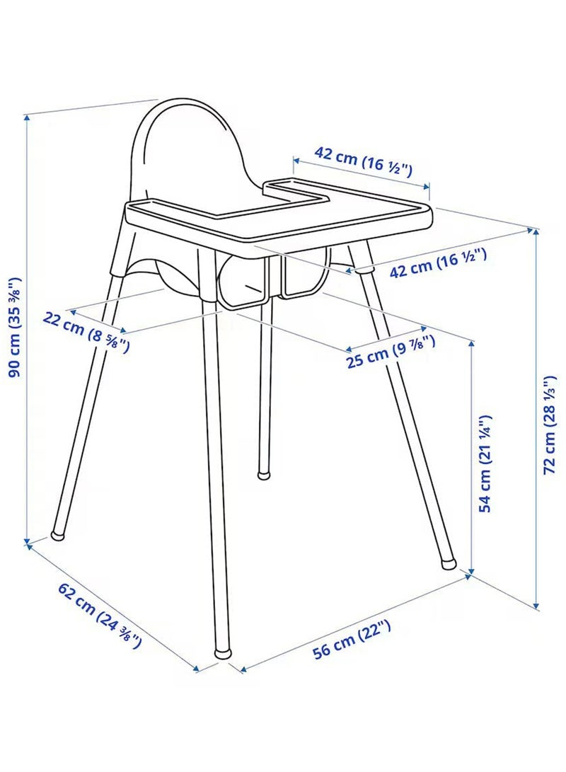 Generic - Multifunctional Portable Adjustable Junior High Chair With Tray, 6 Months To 5 Years Old - Image 1