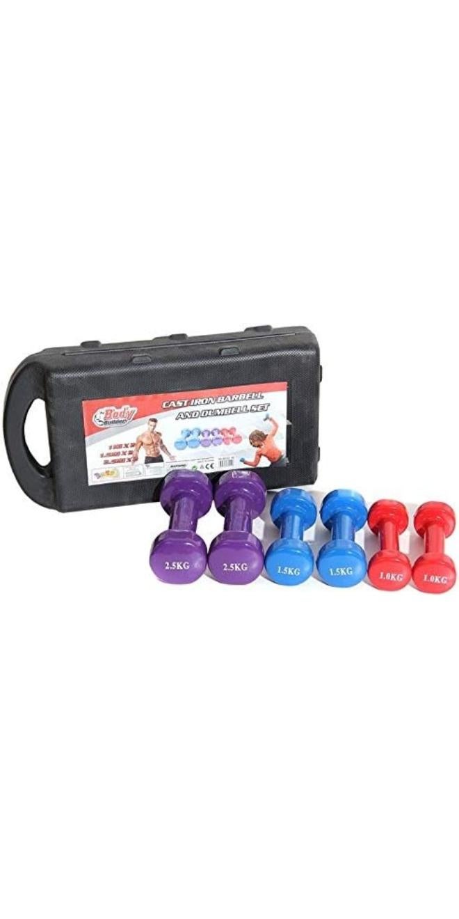 مجموعة الدمبل لرفع الأثقال من 6 قطع - 10 كجم 10كيلوجرام - Image 1