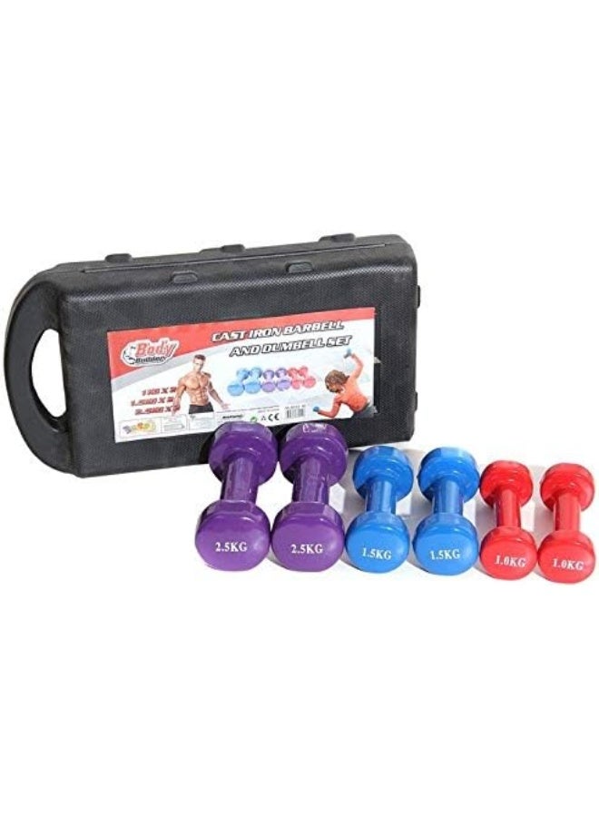 6-Piece Weight Lifting Dumbbells Set - 10Kg 10kg 10kg - Image 1