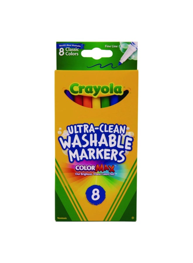 Crayola 8-Piece Ultra-Clean Classic Fine Line Washable Marker Color Max Markers - Image 5