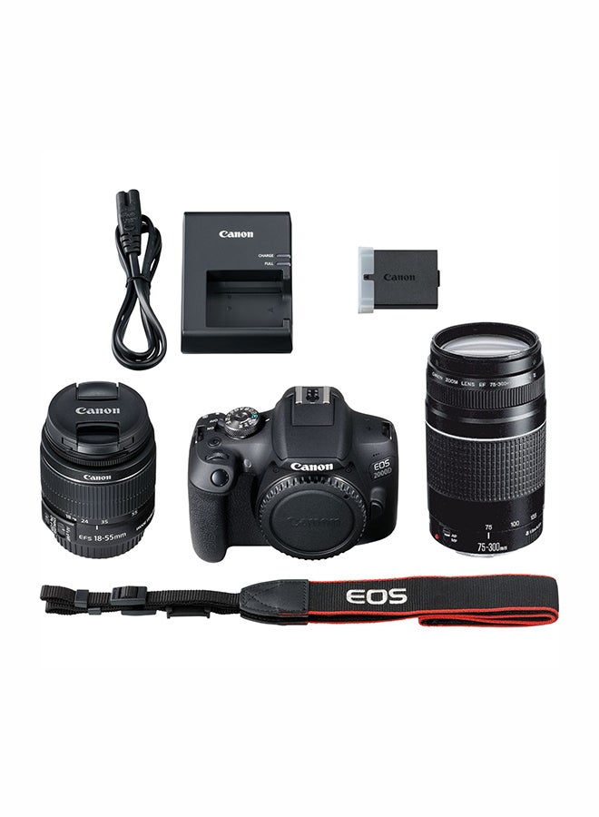 Canon EOS 2000D DSLR Camera With EF-S 18-55mm f/3.5-5.6 IS II Lens + EF 75-300mm f/4-5.6 III USM 24.1MP, Built-In Wi-Fi And NFC - Image 5