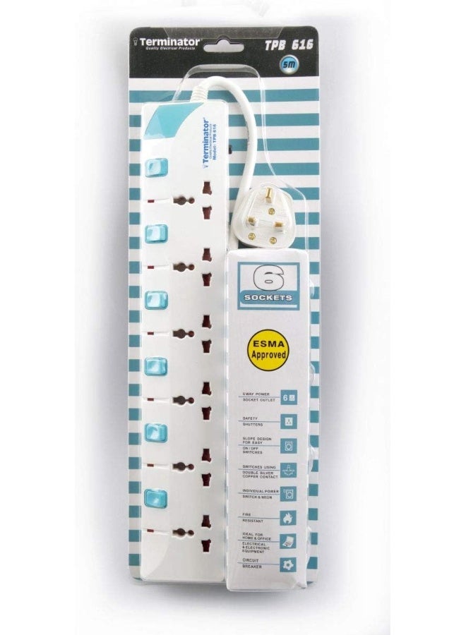 Terminator 6-Pin Universal Power Extension Cable White/Blue 5meter  - Image 3