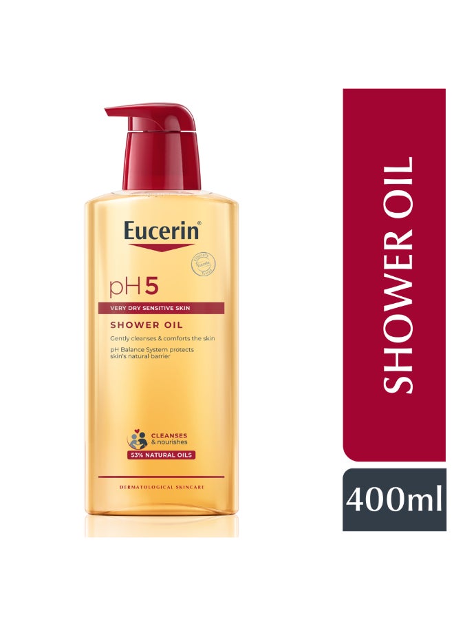 Eucerin - Shower Oil Daily Body Cleanser With Natural Caring Oil Ph5 Allergy-Prone Skin 400ml - Image 1