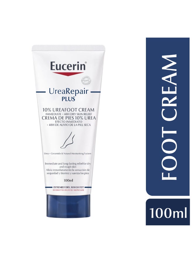 Eucerin - Urearepair Plus 10% Urea Foot Cream With Ceramide Suitable For Mature And Diabetic Skin 100ml - Image 1