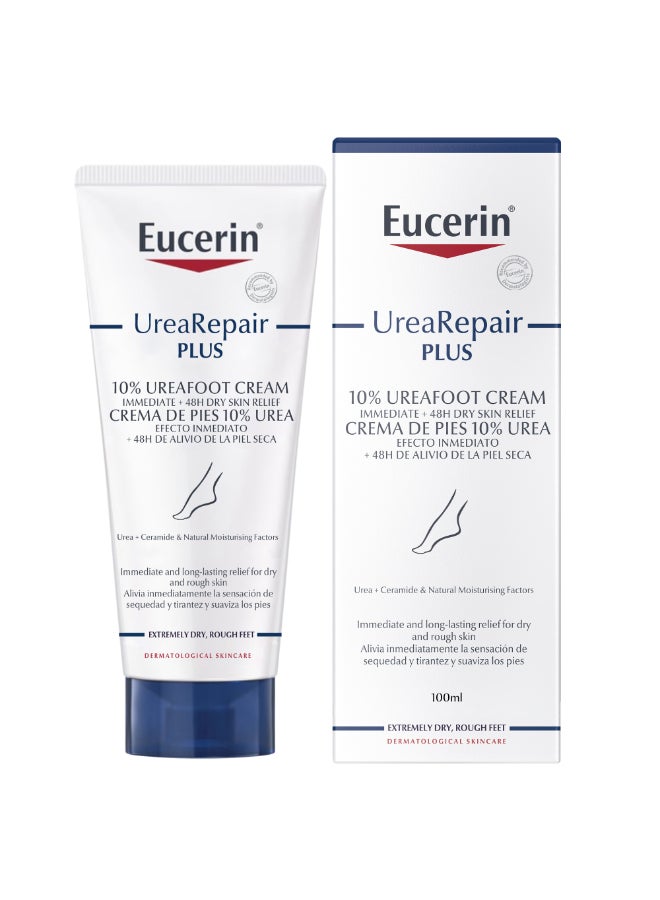 Eucerin - Urearepair Plus 10% Urea Foot Cream With Ceramide Suitable For Mature And Diabetic Skin 100ml - Image 1