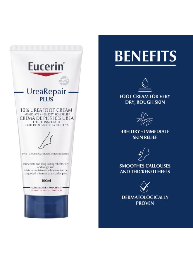Eucerin - Urearepair Plus 10% Urea Foot Cream With Ceramide Suitable For Mature And Diabetic Skin 100ml - Image 1