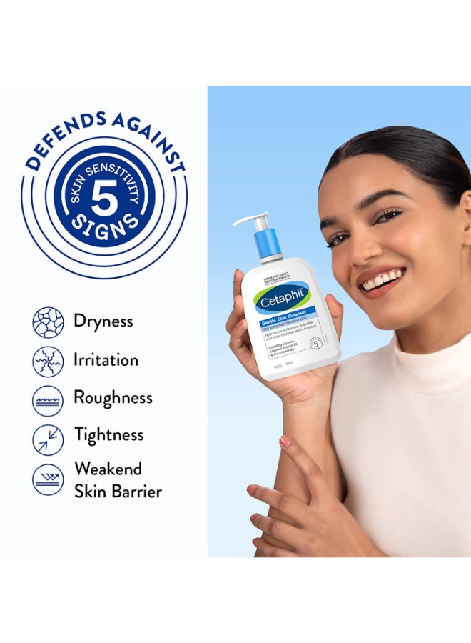 Cetaphil - Gentle Skin Cleanser, Face And Body Wash For Men And Women, Dry To Normal And Sensitive Skin, Unscented 500ml - Image 1
