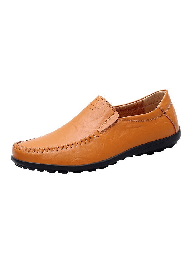 Leather Pull On Loafers Light Brown  - Image 4