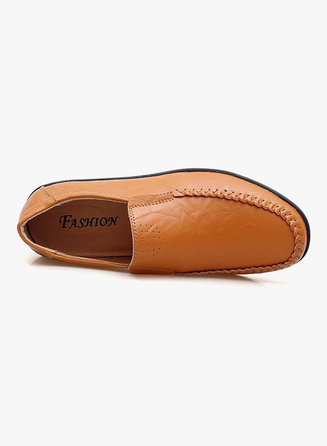Leather Pull On Loafers Light Brown  - Image 1
