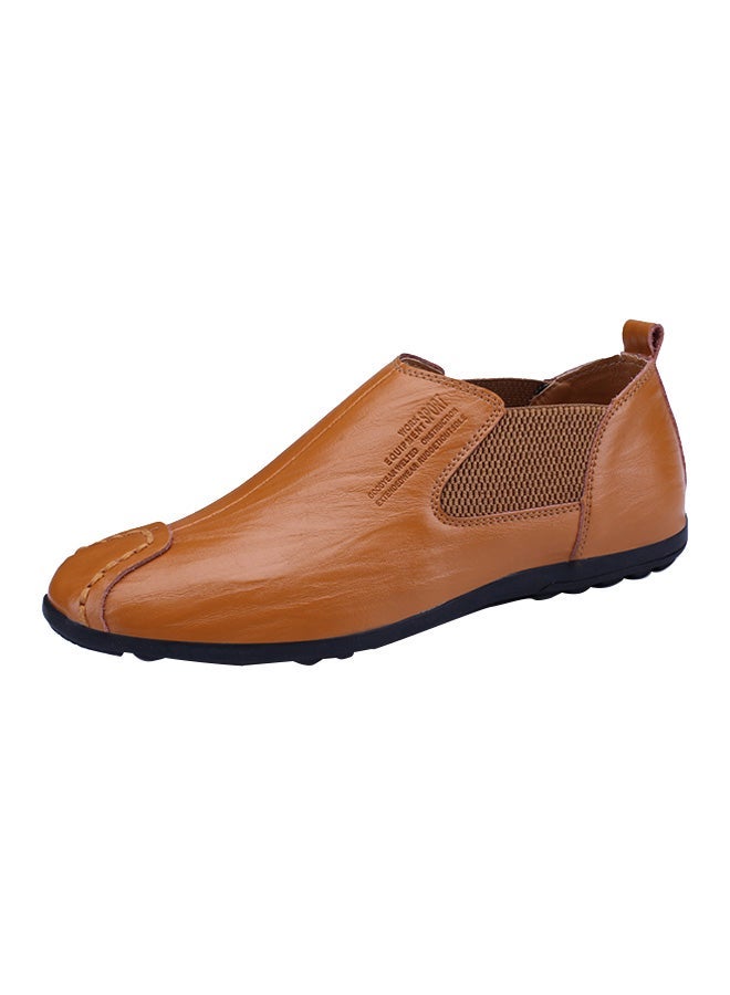 Leather Pull On Moccasins Light Brown - Image 3