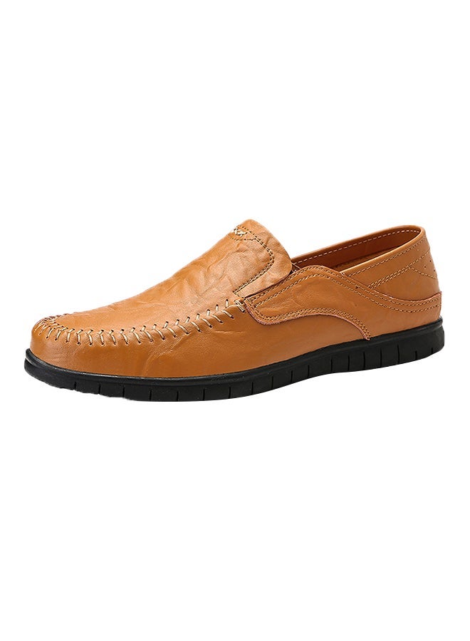 Leather Pull On Loafers Light Brown - Image 3