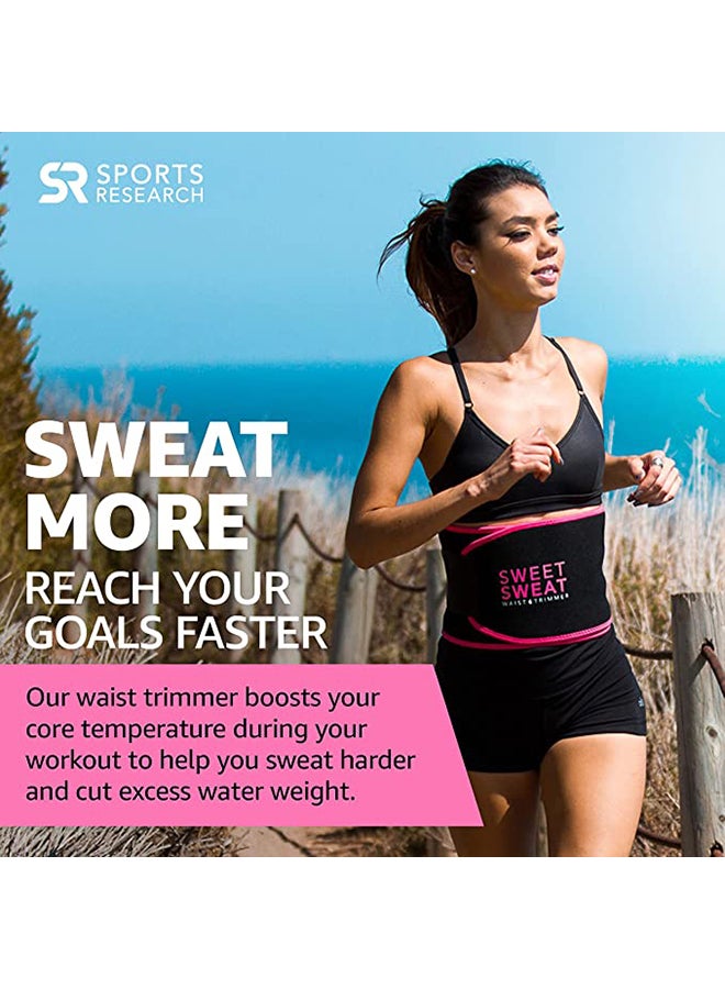 Sweet Sweat Waist Trimmer Black & Pink Medium 41x8inch - Image 3