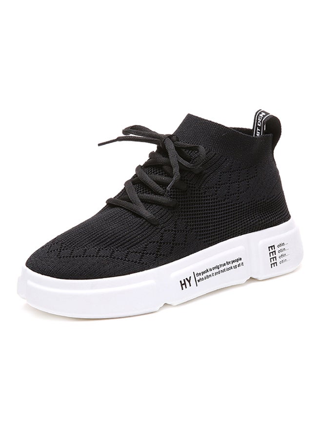 2018 Fashion Breathable Fly Knit Sneakers Black/White  - Image 2