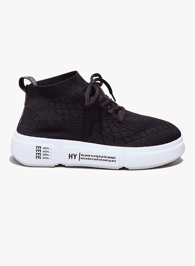 2018 Fashion Breathable Fly Knit Sneakers Black/White  - Image 1