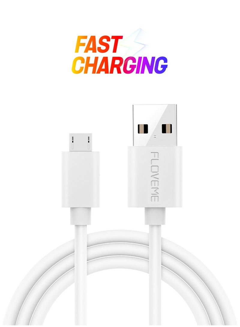 USB To Micro USB Data Sync Charging Cable White - Image 1