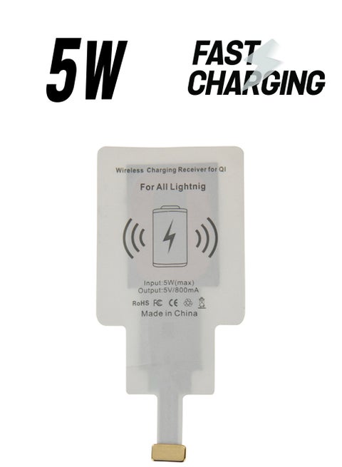 Wireless Charging Receiver For Apple iPhone 7 Plus/7/6 Plus/6/5S/5C/5 White