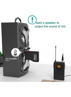 FIFINE 20-Channel UHF Wireless Lavalier Lapel Microphone System With Bodypack Transmitter, Mini XLR Female Mic And Portable Receiver, 1/4 Inch Output. K037 Black  - Image 4