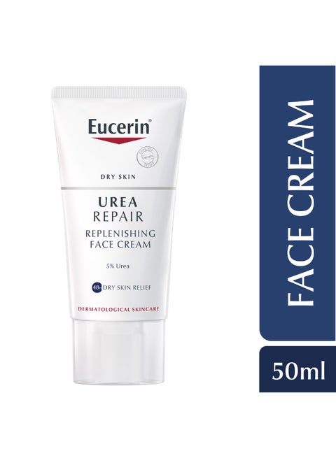 Urearepair Plus 5% Urea Face Cream With Ceramide And Lactate Suitable For Mature And Diabetic Skin, Dry And Dry Skin White 50ml