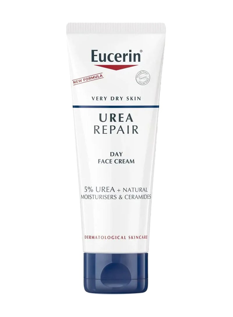 Eucerin Urearepair Plus 5% Urea Face Cream With Ceramide And Lactate Suitable For Mature And Diabetic Skin, Dry And Dry Skin White 50ml - Image 1