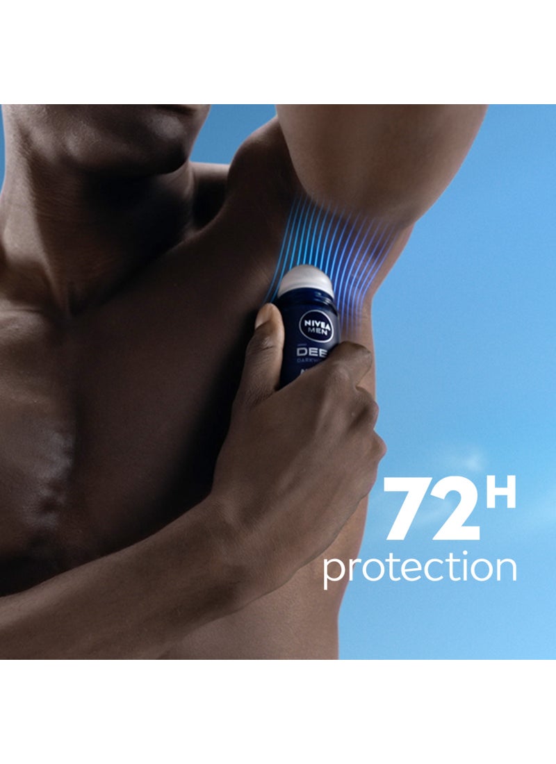 Nivea Men Deep Black Carbon Dark Wood Antiperspirant Antibacterial, Roll-On 50ml - Image 4