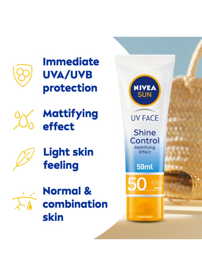 Nivea UV Face Shine Control SPF 50 Sun Protection 50ml - Image 5
