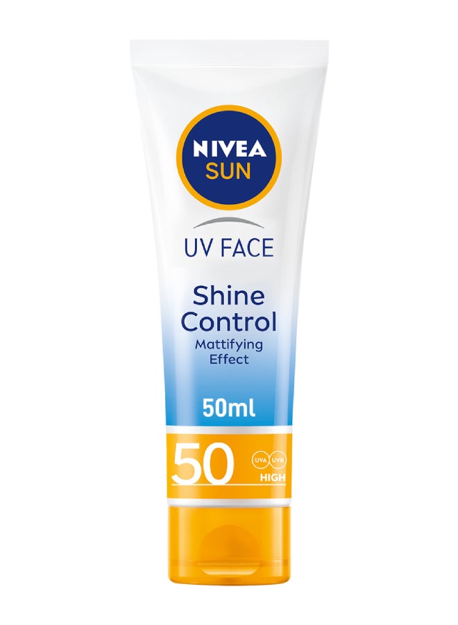 Nivea UV Face Shine Control SPF 50 Sun Protection 50ml - Image 2