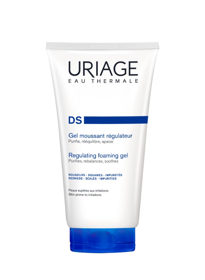 Uriage DS Regulating Foaming Gel with Purifying Agents & Thermal Water - Cleansing Gel for Irritated Skin - 150ml 150ml - Image 1