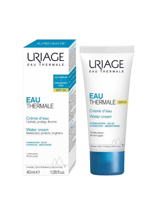 Uriage Eau Thermale Moisturising Water Cream SPF 20 Alpine Thermal Water | For Daily Hydration And UV Protection 40ml - Image 2