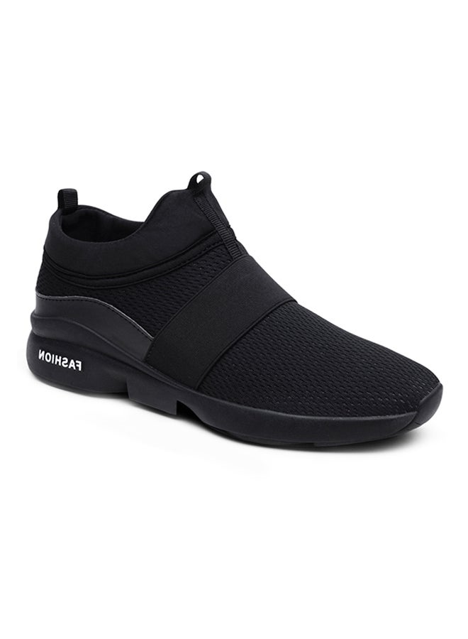 Mesh Detailed Pull On Running Shoes Black - Image 2