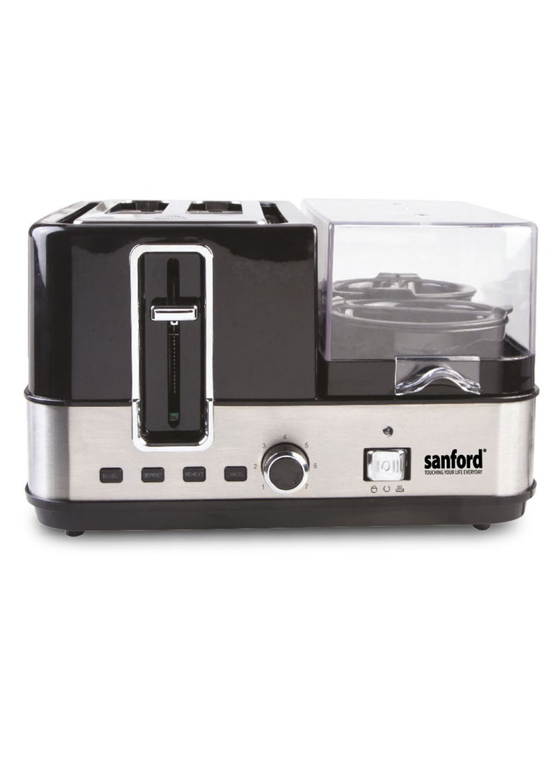 سانفورد ماكينة تحميص الخبز بسعة لشريحتين 1400 W SF5744BT أسود/ فضي - Image 2