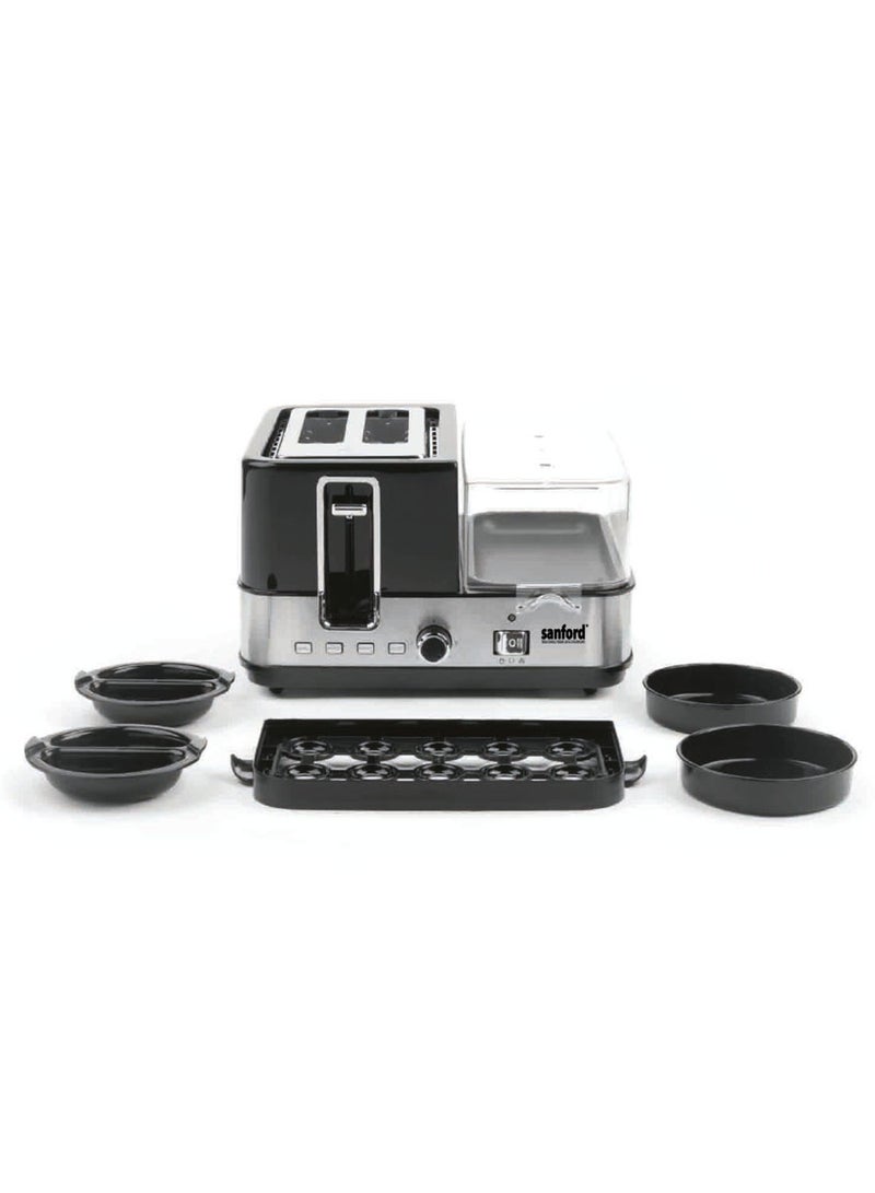 سانفورد ماكينة تحميص الخبز بسعة لشريحتين 1400 W SF5744BT أسود/ فضي - Image 4