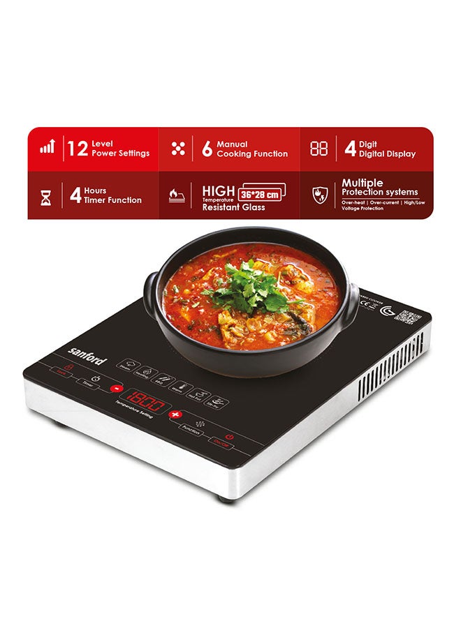 سانفورد فرن بالأشعة تحت الحمراء بقوة 2000 وات 2200 W SF5160IC أسود/فضي  - Image 4