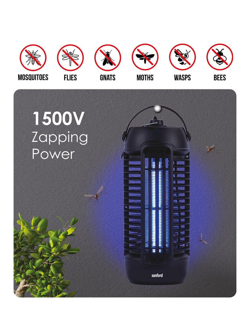 Sanford Powerful Insect Killer With 6W/1500V Zapping Power,Energy Saving UV Tube, Aluminium Wire Mesh 6 W SF603IK BS Black  - Image 2