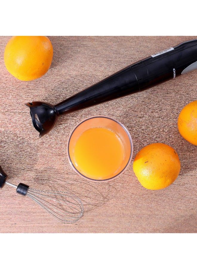 Olsenmark Hand Blender with Chopper,  Stainless Steel Blade, Two Speed Operation, 600ml Jar with Lid, Detachable Stick & Hang Up Loop and Anti-Splash Bade Guard OMHB2286 Black/Clear/Silver - Image 4